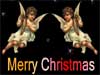 Kerstkaart: Harp Kerstmis Engelen
