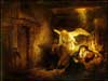 Kerstkaart: Geboorte van Jezus van Rembrandt