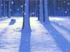 3D Christmas Card: Cold Forest with Snow Animation