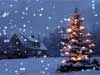 3D Christmas Card: Dark Days before Christmas with Realistic Snowfall
