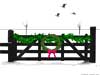 Christmas Card: The Fence with Holiday Greetings