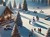 Christmas E-Card: Lakeside Christmas Scenery