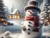 Christmas 2025 E-Card: Snowman with Falling Snow Effect