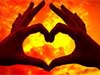 Love cards, hands make the heart